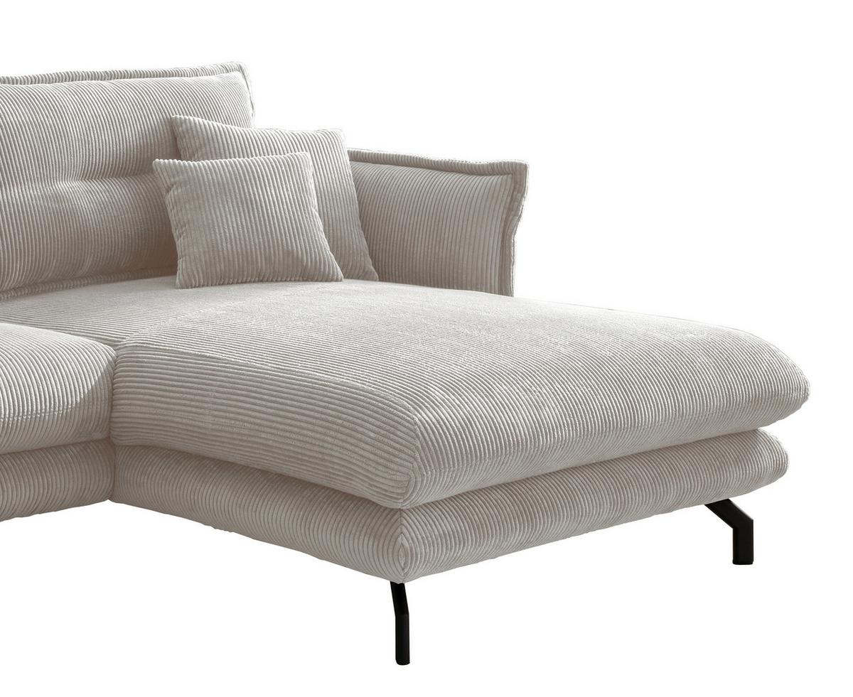 Ecksofa Lava Silberfarben S: 255/180 Cm - Silberfarben/Schwarz, MODERN, Textil (255/180cm) - Livetastic