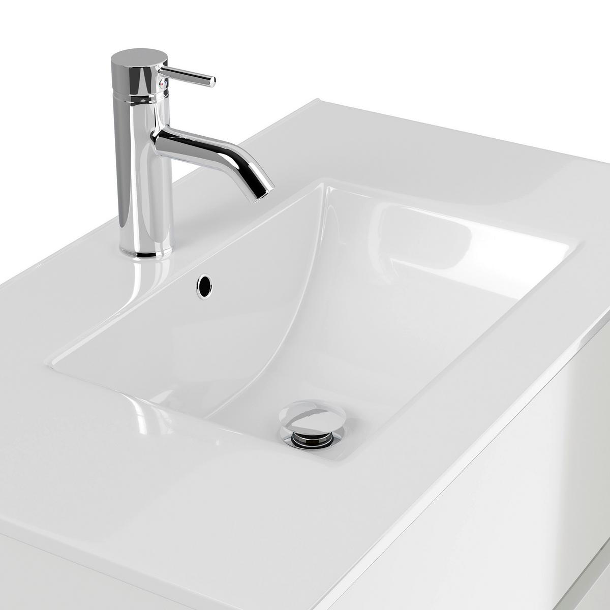 BADEZIMMER Limes, weiß HG B: 80 cm - Weiß Hochglanz/Weiß, Basics, Keramik/Holzwerkstoff (80cm) - MID.YOU