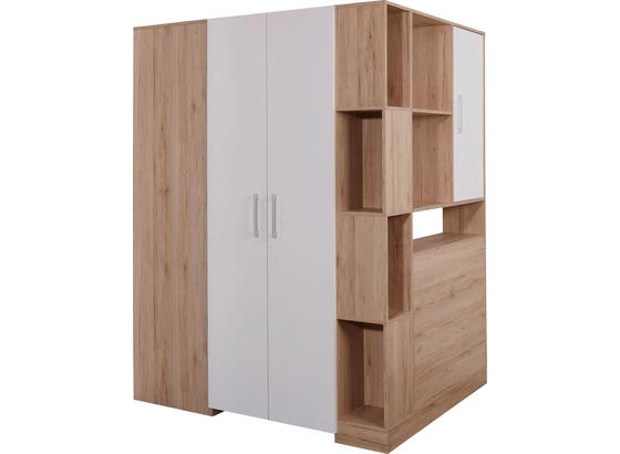 Sarokszekrény Box - tölgy színű/fehér, modern, faanyagok (150/205/120cm) Sarokszekrény Box - tölgy színű/fehér, modern, faanyagok (150/205/120cm)