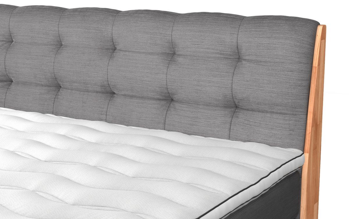 Boxspringbett Boxspring Bed Melissa - Hellgrau/Schwarz, Natur, Textil (200/200cm)