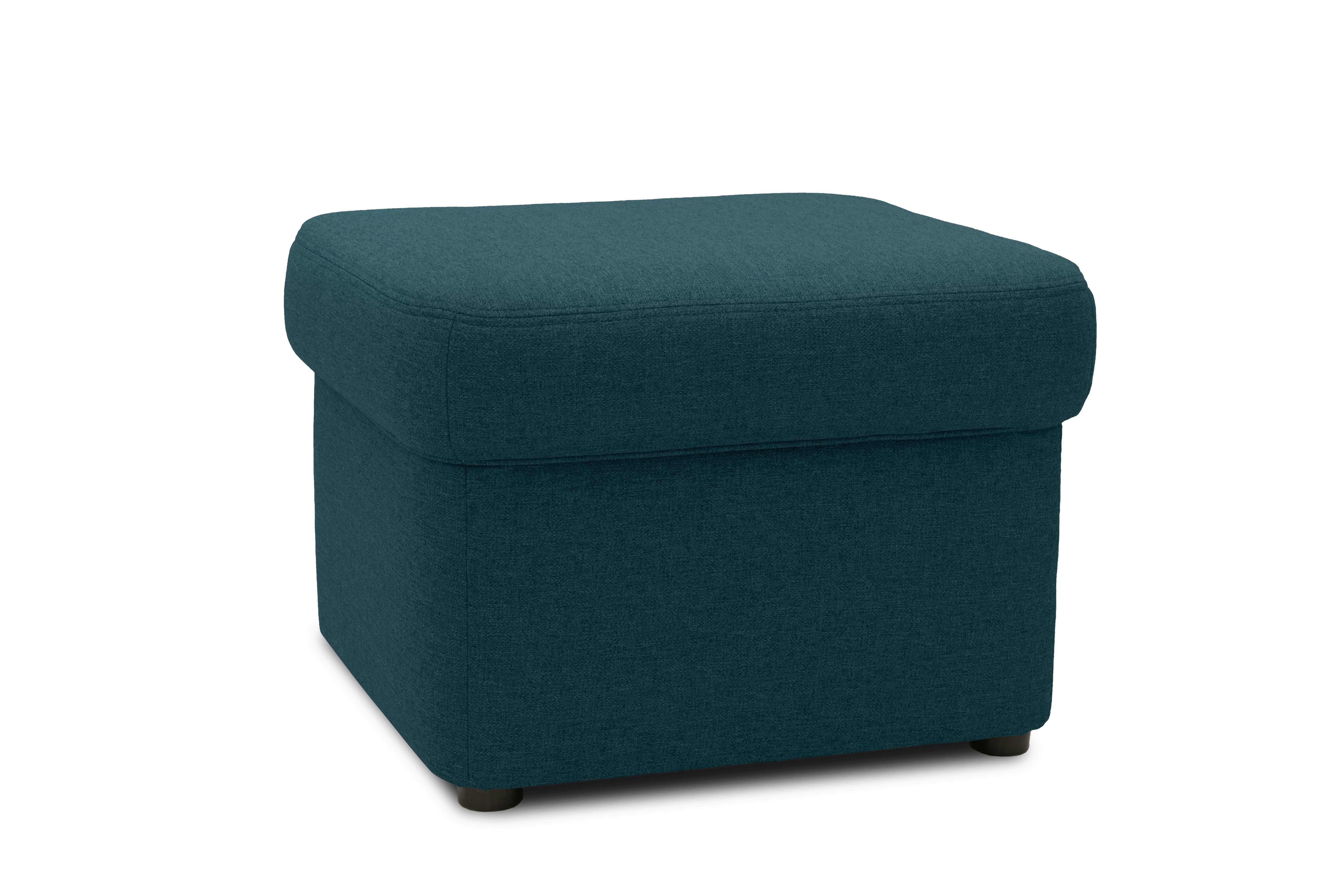 Polsterhocker Sarafina Dunkelblau Webstoff H: 40 Cm - Schwarz/Dunkelblau, KONVENTIONELL, Textil (61/40/61cm) - MID.YOU