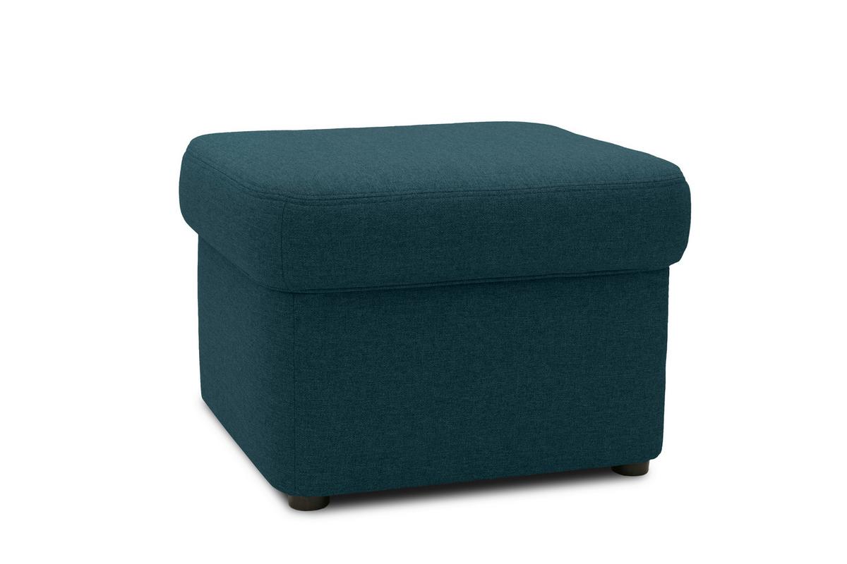 Polsterhocker Sarafina Dunkelblau Webstoff H: 40 Cm - Schwarz/Dunkelblau, KONVENTIONELL, Textil (61/40/61cm) - MID.YOU