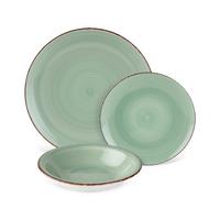Tafelservice Lionel Steinzeug Für 6 Personen, Geschirr Set - Grün, MODERN, Keramik - Luca Bessoni