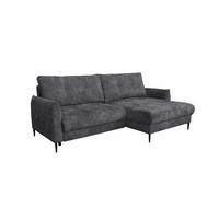 Rohová sedačka POLIS, obojstranná, antracitová - čierna/antracitová, Modern, kov/textil (221/142cm) - Based