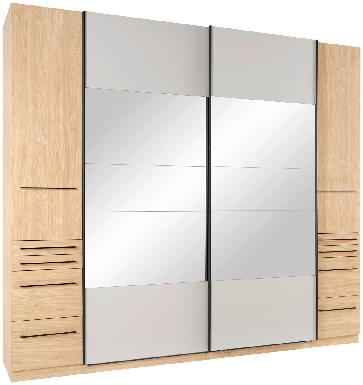 Schwebetürenschrank + Spiegel B: 274cm Ondega Eiche Dekor - Klar/Eichefarben, KONVENTIONELL, Holzwerkstoff (274/242,2/61cm) - Ondega