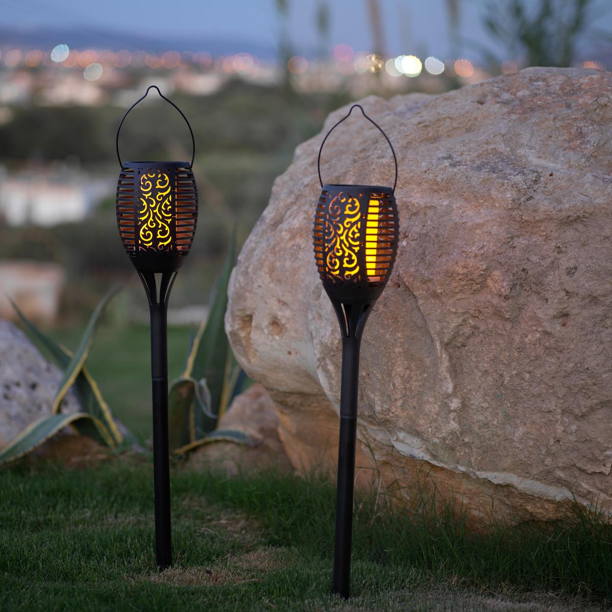 SOLÁRNE SVIETIDLO ZAMORA - čierna, plast (12/78cm) - Modern Living