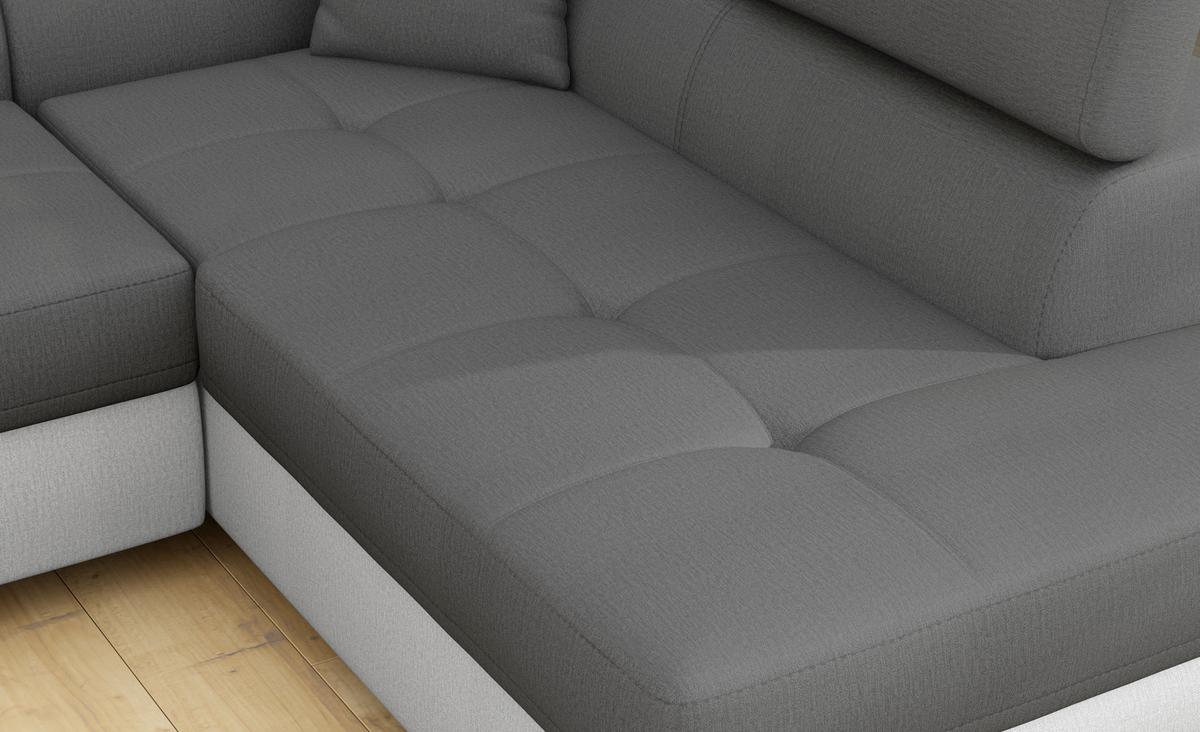 Ecksofa Anton Grau, Hellgrau S:203x272 Cm - Chromfarben/Hellgrau, Design, Textil (203/272cm) - MID.YOU