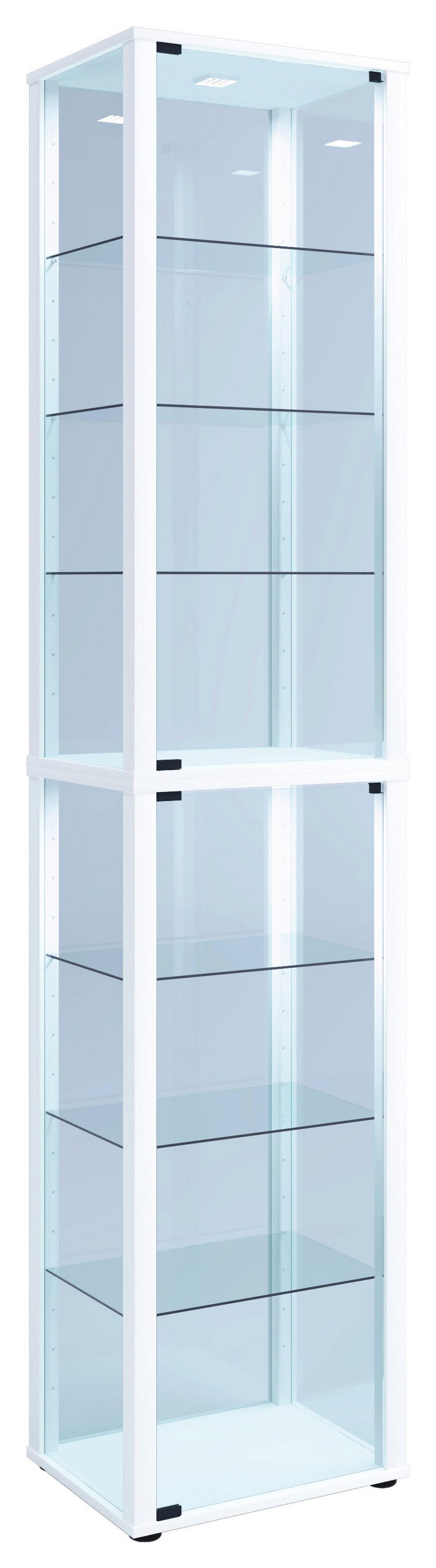 Vitrine Kavisa Weiß B: 50 cm - Schwarz/Weiß, MODERN, Glas/Holzwerkstoff (50/227/38cm) - MID.YOU