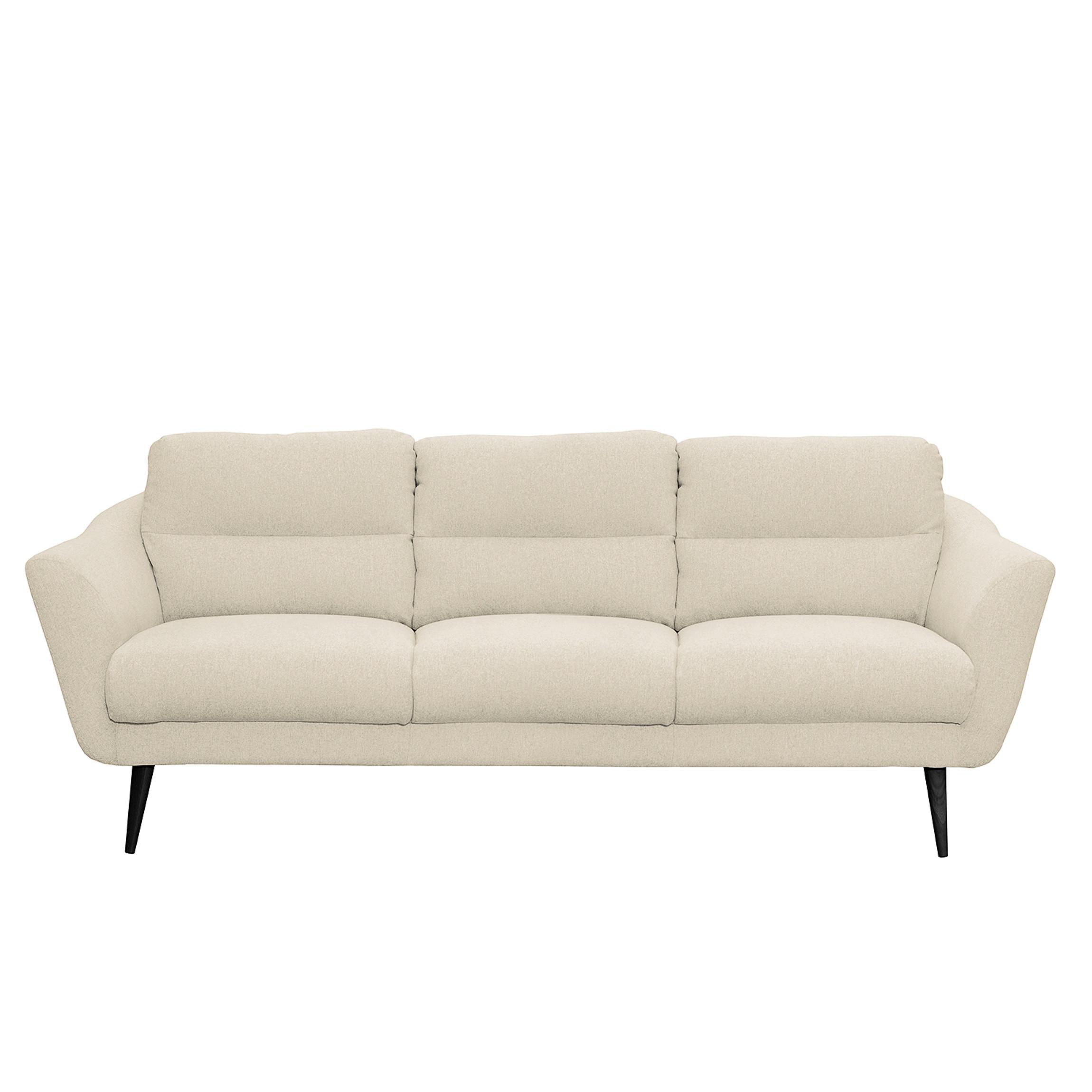3-Sitzer-Sofa Tromso Creme B: 209 cm - Creme/Schwarz, Design, Textil (209/87/88cm) - Livetastic