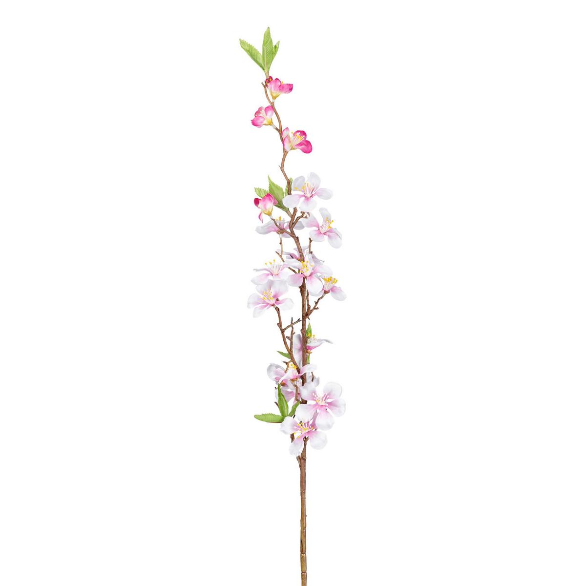 Kunstpflanze Apfelblütenzweig - Pink/Braun, Basics, Kunststoff (82cm)