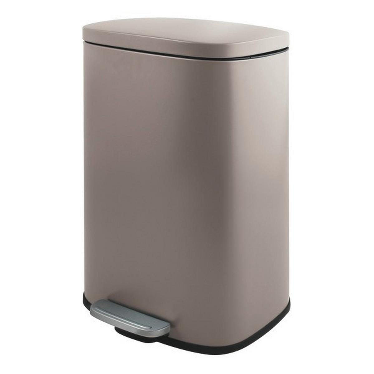 Treteimer Akira 30l Taupe Metall 34,3x23,5x62,9 - Taupe/Schwarz, Basics, Kunststoff/Metall (34,3/23,5/62,9cm) - Spirella