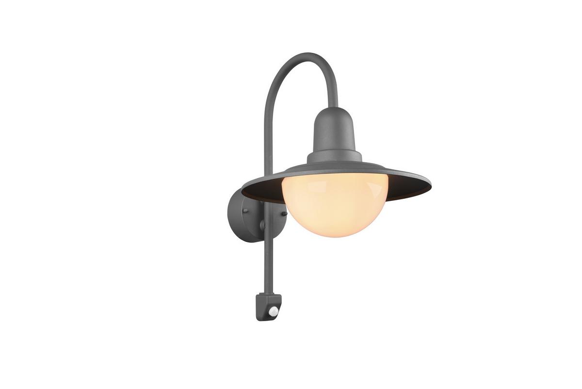 Außenwandleuchte Norman 40w Glas Aluminium, Wandmontage - Anthrazit/Weiß, KONVENTIONELL, Glas/Metall (45,5/30/38cm) - Trio Leuchten