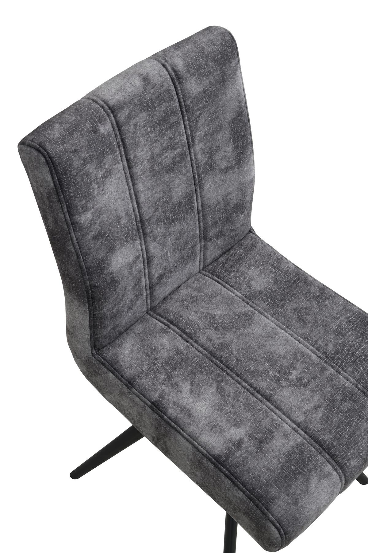 STUHL-SET PORTO S 4ER-SET - Anthrazit/Schwarz, MODERN, Textil/Metall (44/89/67cm) - P & B