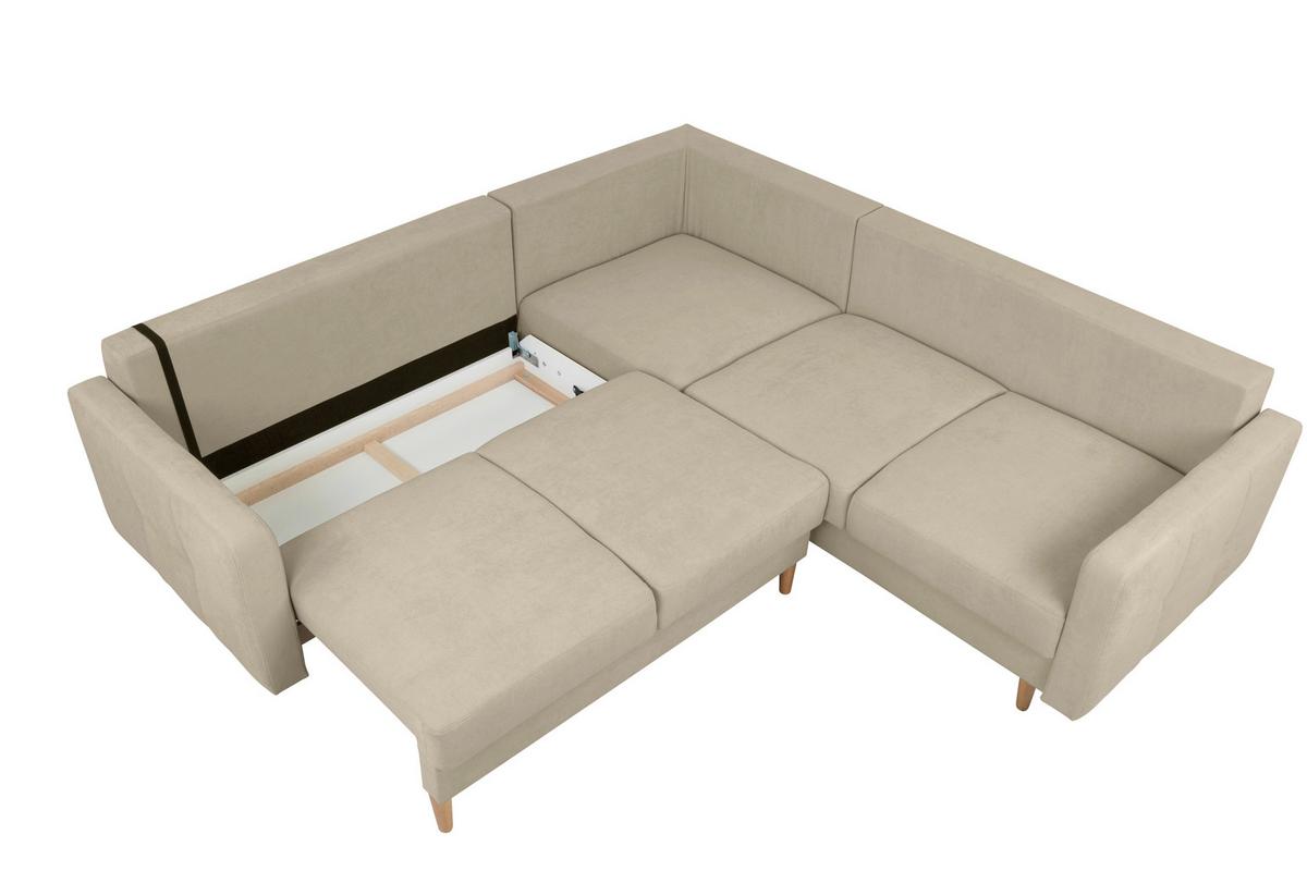Ecksofa Noret, Taupe S: 242x242 Cm - Taupe/Buchefarben, Design, Textil (242/242cm) - MID.YOU