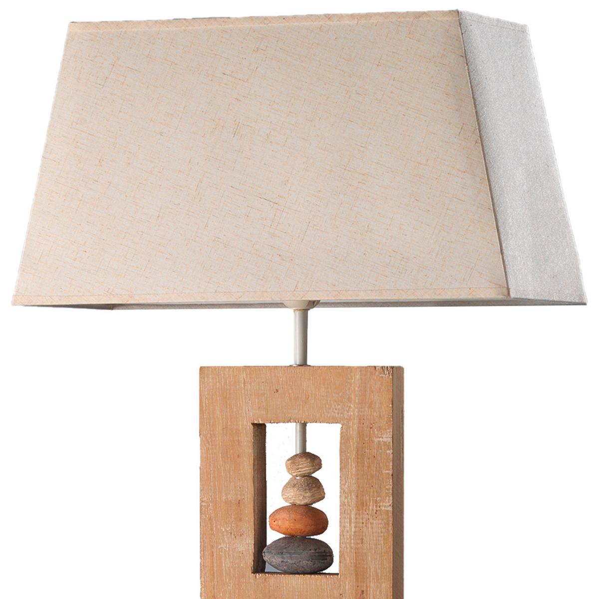 Stehleuchte 4849/Pt - Beige, Natur, Holz/Textil (45/23/170cm)