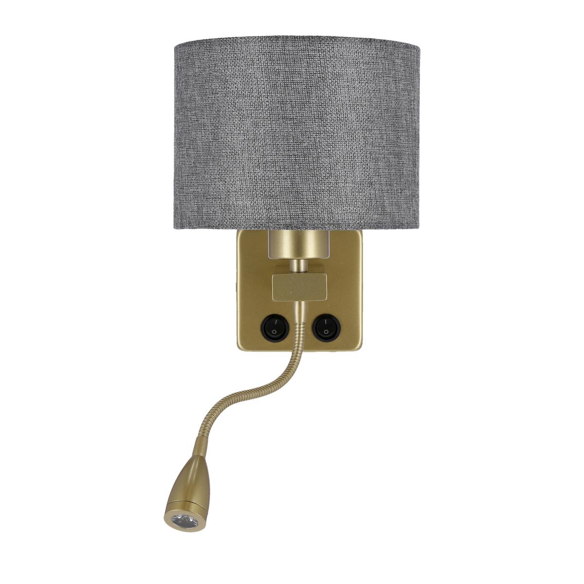 Wandleuchte 21-20253 Polo - Goldfarben/Grau, Basics, Kunststoff/Metall (18/22/44cm)