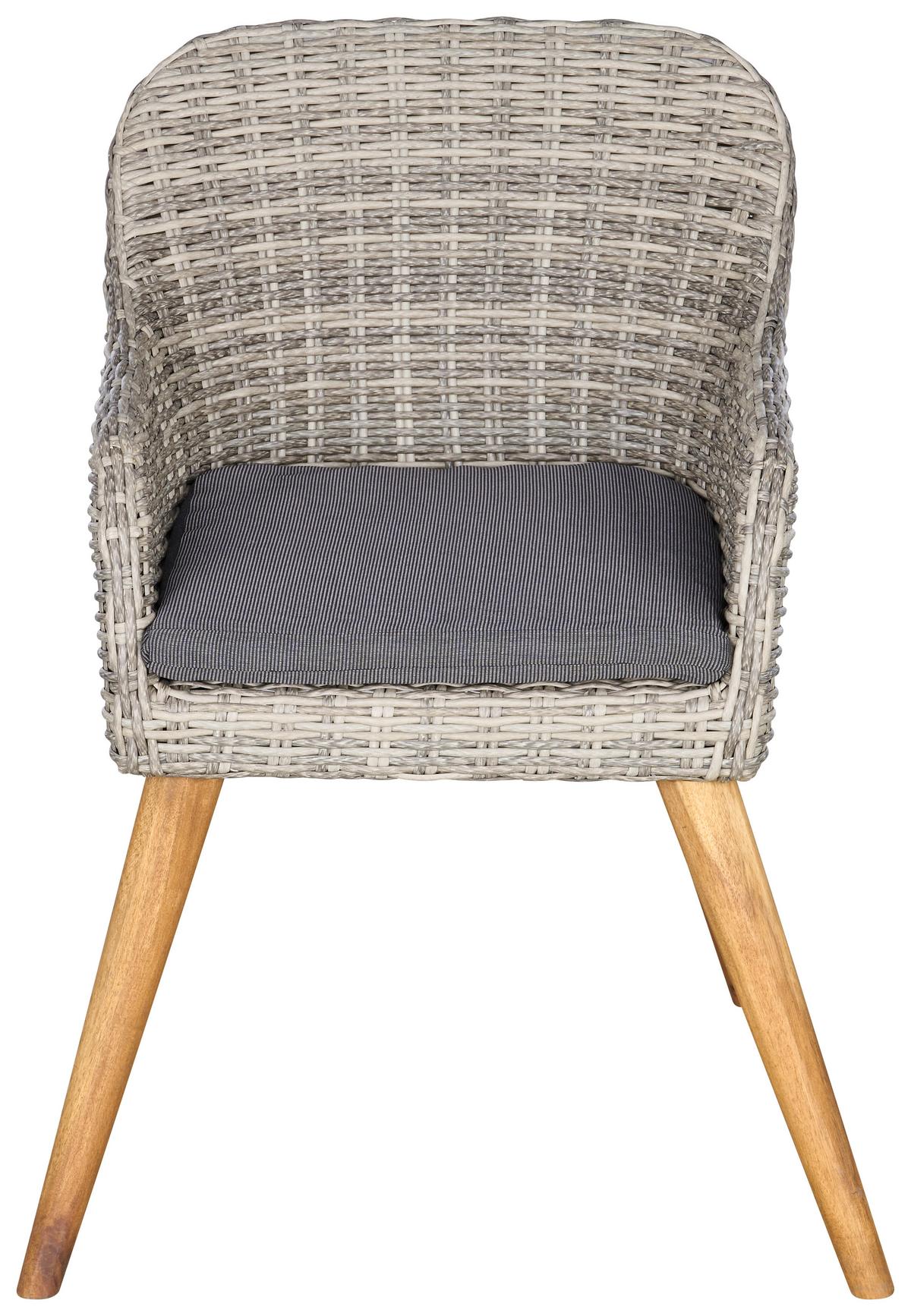 Kerti Étkezőgarnitúra Oslo - akáciaszínű/szürke, Modern, műanyag/textil - Beldano