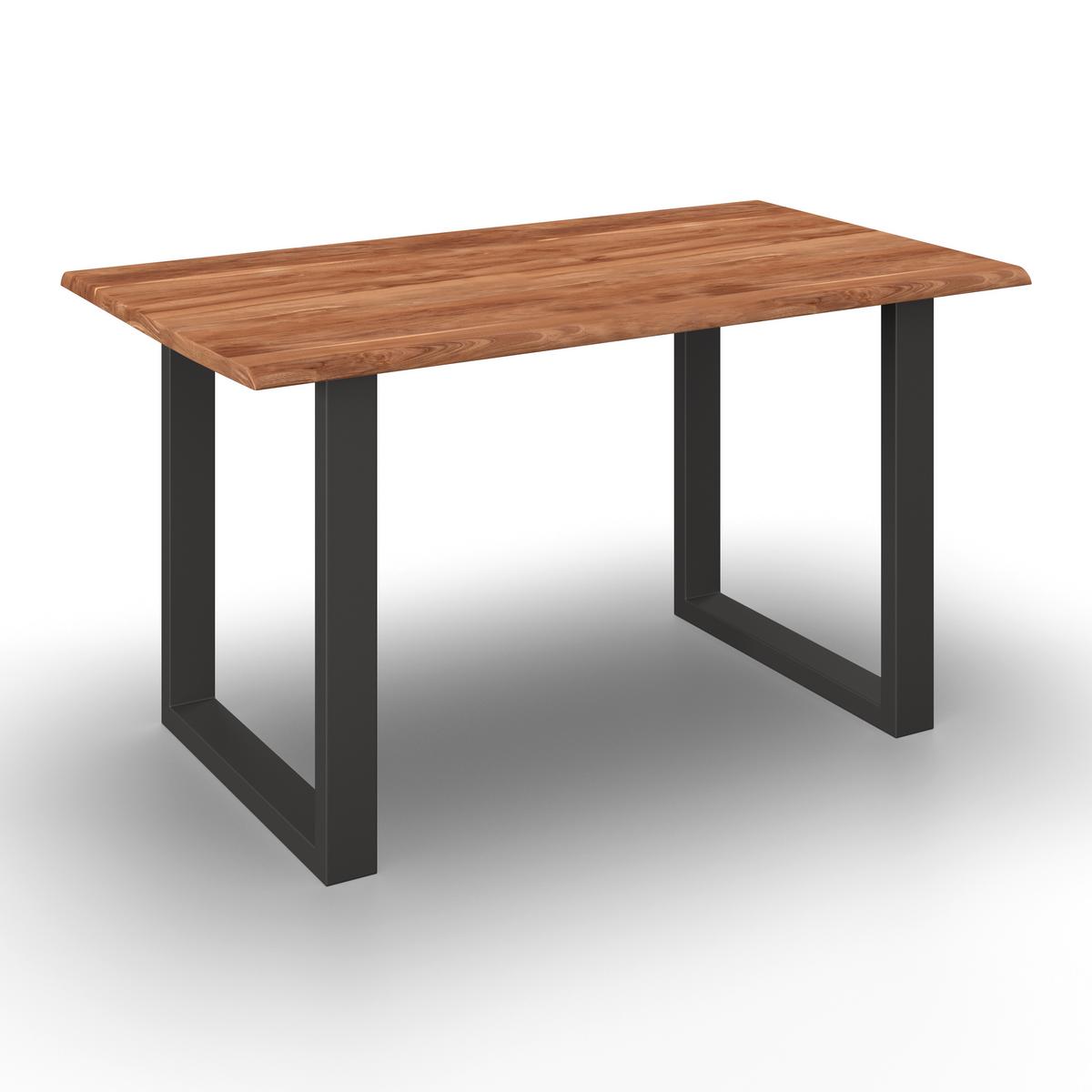 Jídelní stůl Malmo, 140x80cm - černá/barvy akácie, Moderní, kov/dřevo (140/80/76cm) - Bessagi Home
