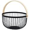 Obstkorb Noah - Schwarz/Naturfarben, LIFESTYLE, Holzwerkstoff/Metall (27,3/25,4/14,3cm) - Luca Bessoni