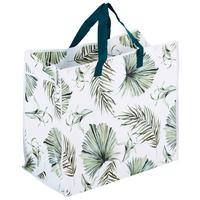 Einkaufstasche Faltbar Palme Weiß/Grün - Weiß/Grün, Basics, Kunststoff (58/48/29,5cm)