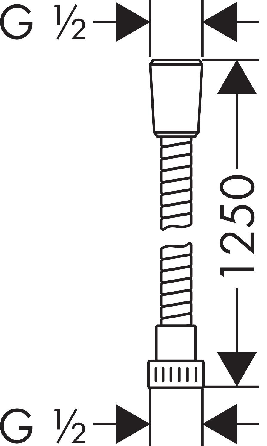 Duscharmatur HG METAFLEX in Chrome 125cm Maße