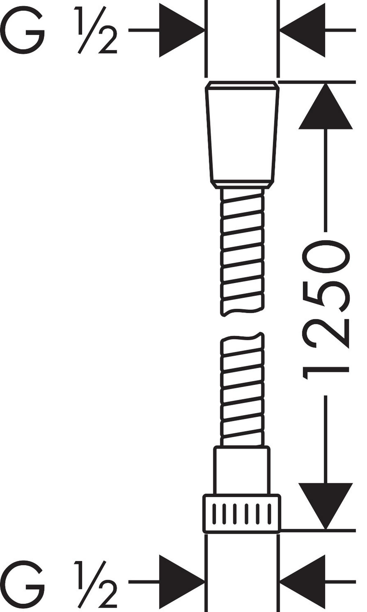 Brauseschlauch Hg Metaflex L: 125 cm Chromfarben - Chromfarben, Basics, Kunststoff/Metall (125cm) - Hansgrohe