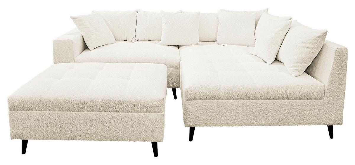 Ecksofa Pruno, Weiß S: 247x174 Cm - Schwarz/Weiß, Design, Textil (247/174cm) - MID.YOU