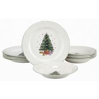 Tafelservice 12 tlg. Steingut, Multicolor/Weiß - Multicolor/Weiß, Basics, Keramik - Creatable