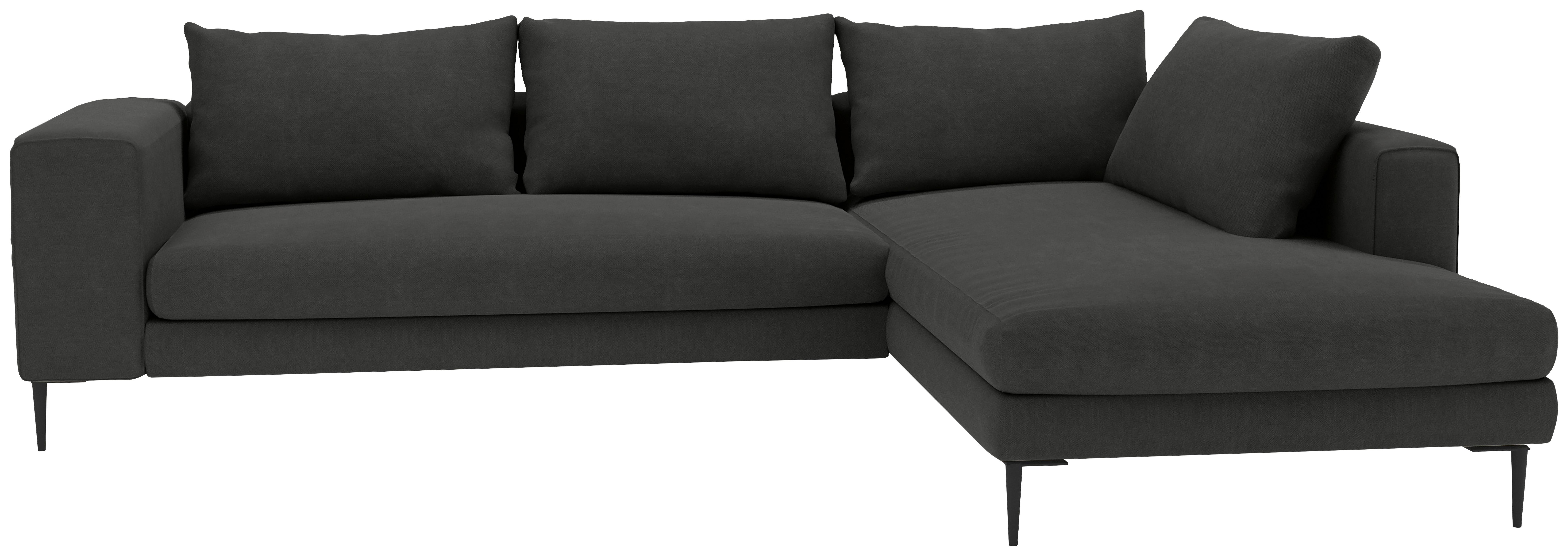 Ecksofa Aurora II - Schwarz/Graphitfarben, MODERN, Textil (295/210cm) - Trendmanufaktur