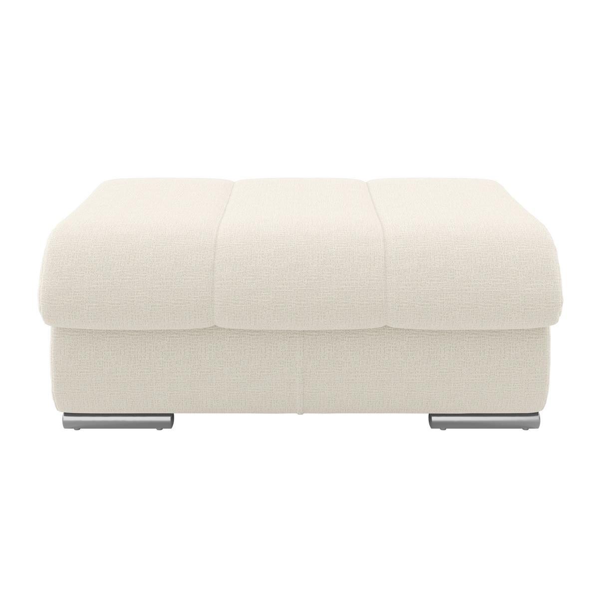 Hocker Multi elfenbeinfarbig, B: 100cm - Chromfarben/Elfenbein, MODERN, Textil (100/43/80cm) - Luca Bessoni