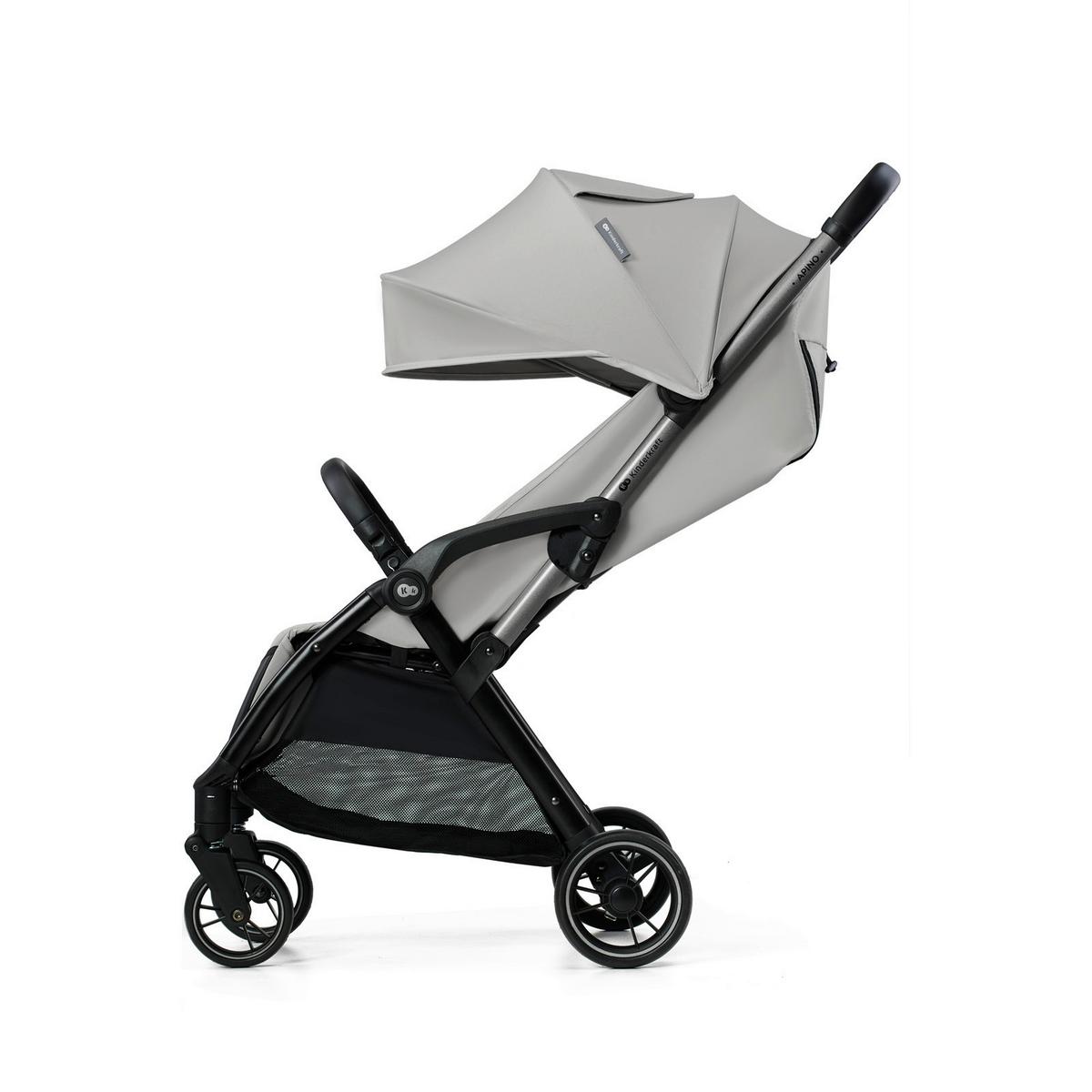 Buggy Apino Hellgrau, B/H/T: 47x99x93cm - Hellgrau/Schwarz, Basics (47/99/93cm) - Kinderkraft