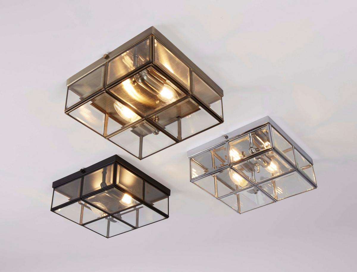 Deckenleuchte Pisa L: 25 cm, 2-Flammig, dimmbar - Chromfarben, KONVENTIONELL, Glas/Metall (25/25/10cm)