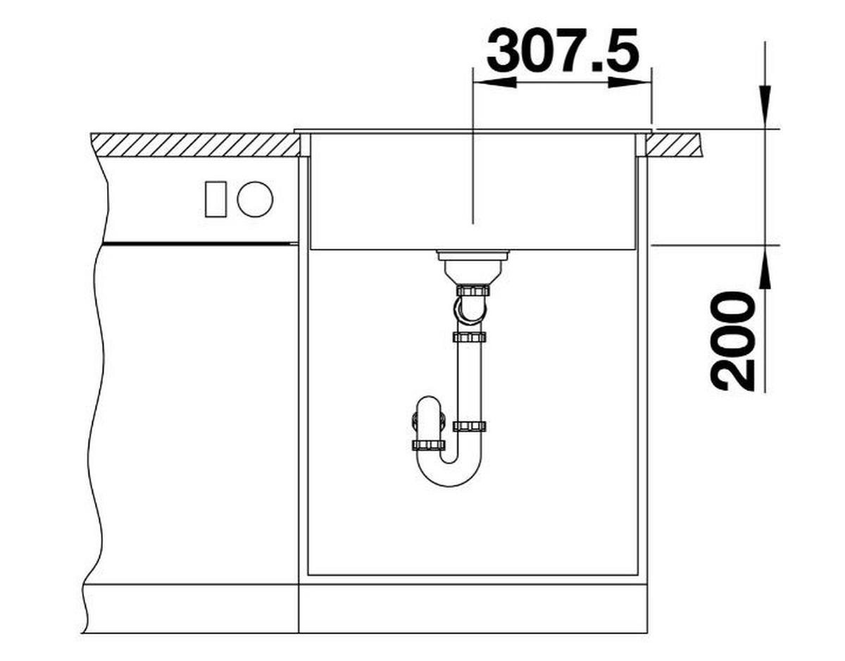 Granitový drez Blanco NAYA 6 - antracitová, Basics, kameň (61,5/51/20cm) - Blanco