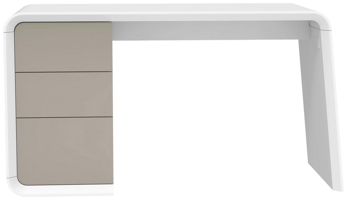 Schreibtisch Memphis - Taupe/Weiß, LIFESTYLE, Holzwerkstoff (140/76/55cm) - MID.YOU