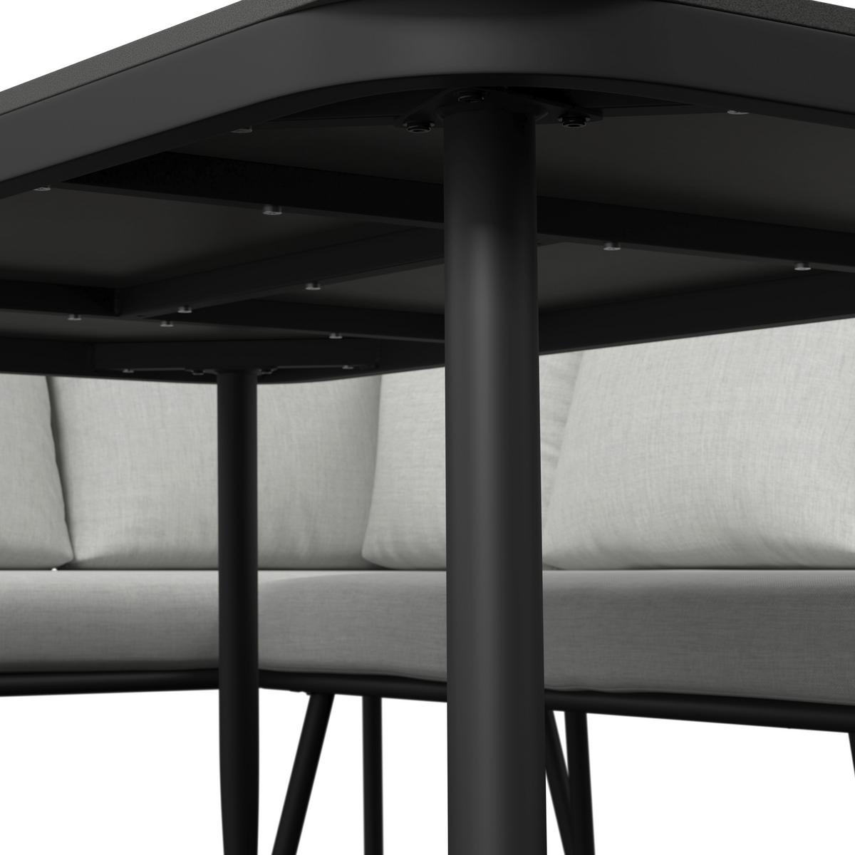 JEDÁLENSKÁ TERASOVÁ SÚPRAVA CAMEA - svetlosivá/tmavosivá, Modern, kov/textil - Bessagi Garden