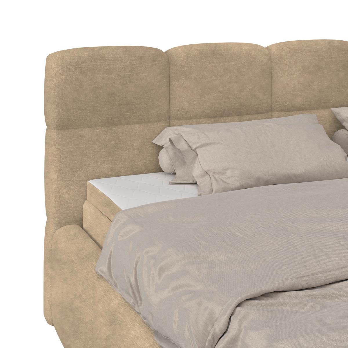 Polsterbett Noe Braun 160x200 cm - Schwarz/Braun, Trend, Textil/Metall (160/200cm)