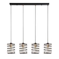 Hängeleuchte Spring H: 110 cm, 4-Flammig, Goldfarben/Schwarz - Goldfarben/Schwarz, Design, Metall (91/110/16cm)