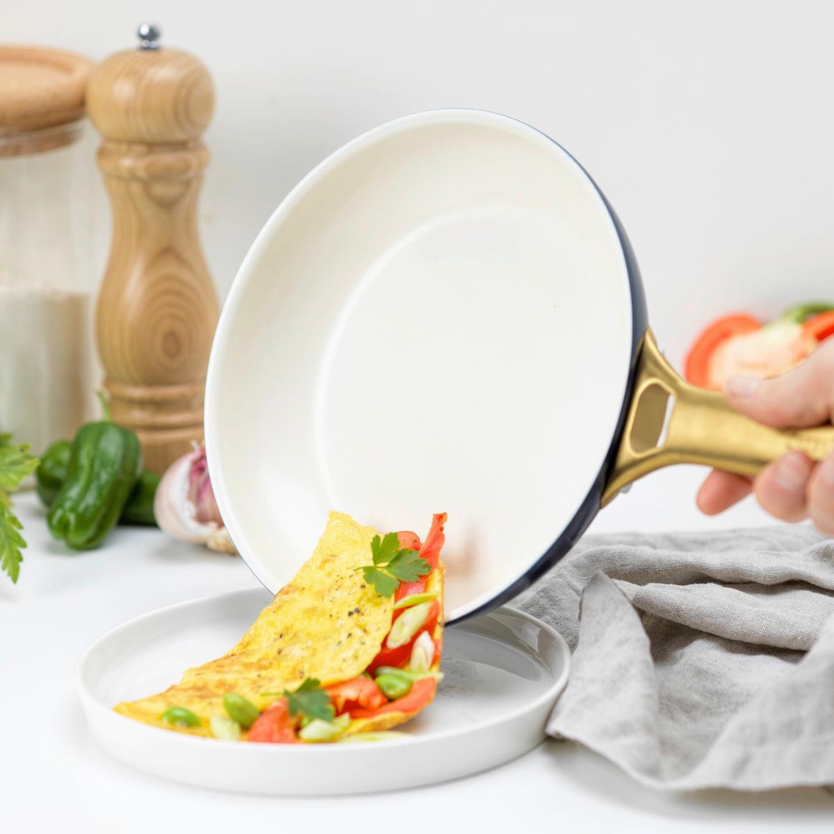 Pfannenset Padova Reserve Weiß/Gold/D-Blau D: 20/26 cm - Goldfarben/Weiß, Basics, Metall (20 & 26cm) - GreenPan