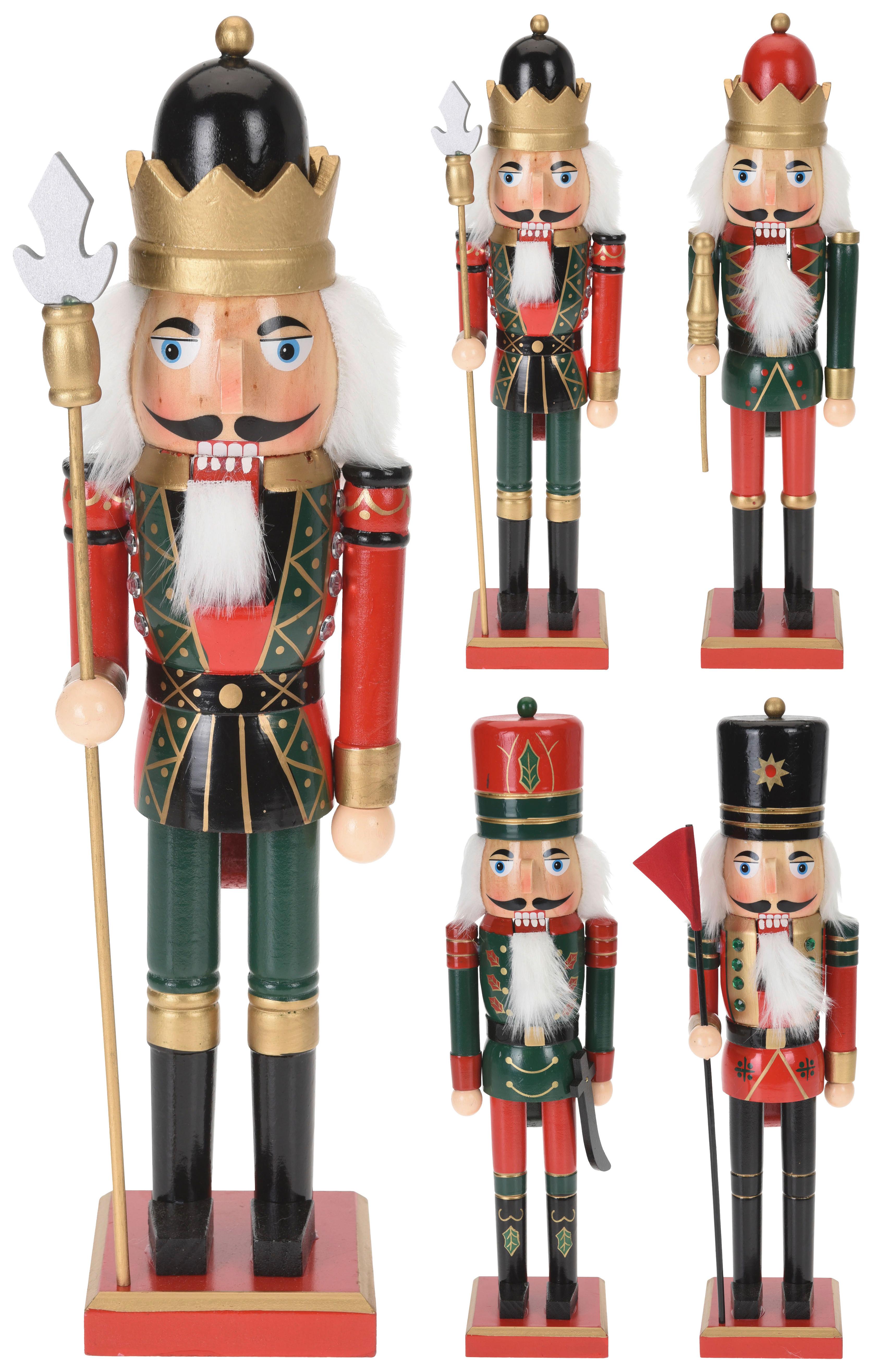 Diótörőfigura Nutcracker Kb. 38cm - fekete/piros, Konventionell, fa (38cm)