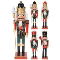 Diótörőfigura Nutcracker Kb. 38cm - fekete/piros, Konventionell, fa (38cm)