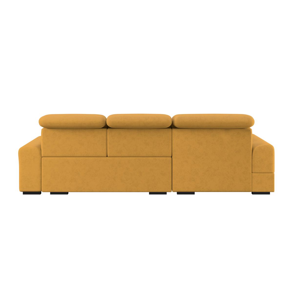 Ecksofa mit Bettfunktion Malaga new Chenille gold - Gelb/Schwarz, KONVENTIONELL, Textil (203/286cm) - Ondega