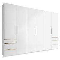 Drehtürenschrank Mit Schubladen 300cm Level 36a, Weiß Dekor - Weiß, MODERN, Holzwerkstoff (300/216/58cm) - MID.YOU