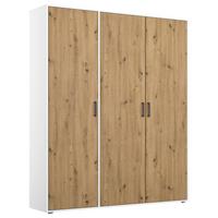 Drehtürenschrank Voyager Weiß,eiche Artisan B: 140 Cm - Eiche Artisan/Weiß, MODERN, Holzwerkstoff (140/194/53cm) - Rauch Möbel