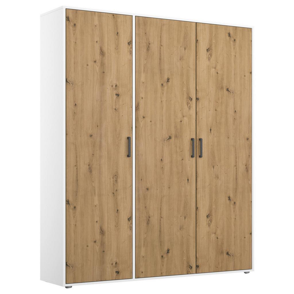 Drehtürenschrank Voyager Weiß,Eiche Artisan B: 140 cm