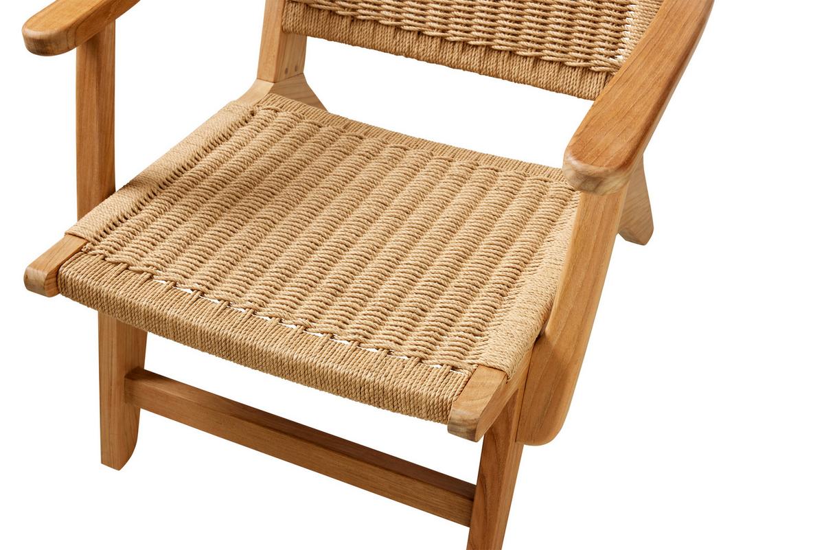 Loungesessel Eya Indoor 68x71x72 cm, Natur - Hellbraun/Teakfarben, Natur, Holz/Papier (68/71/72cm) - Gardenson