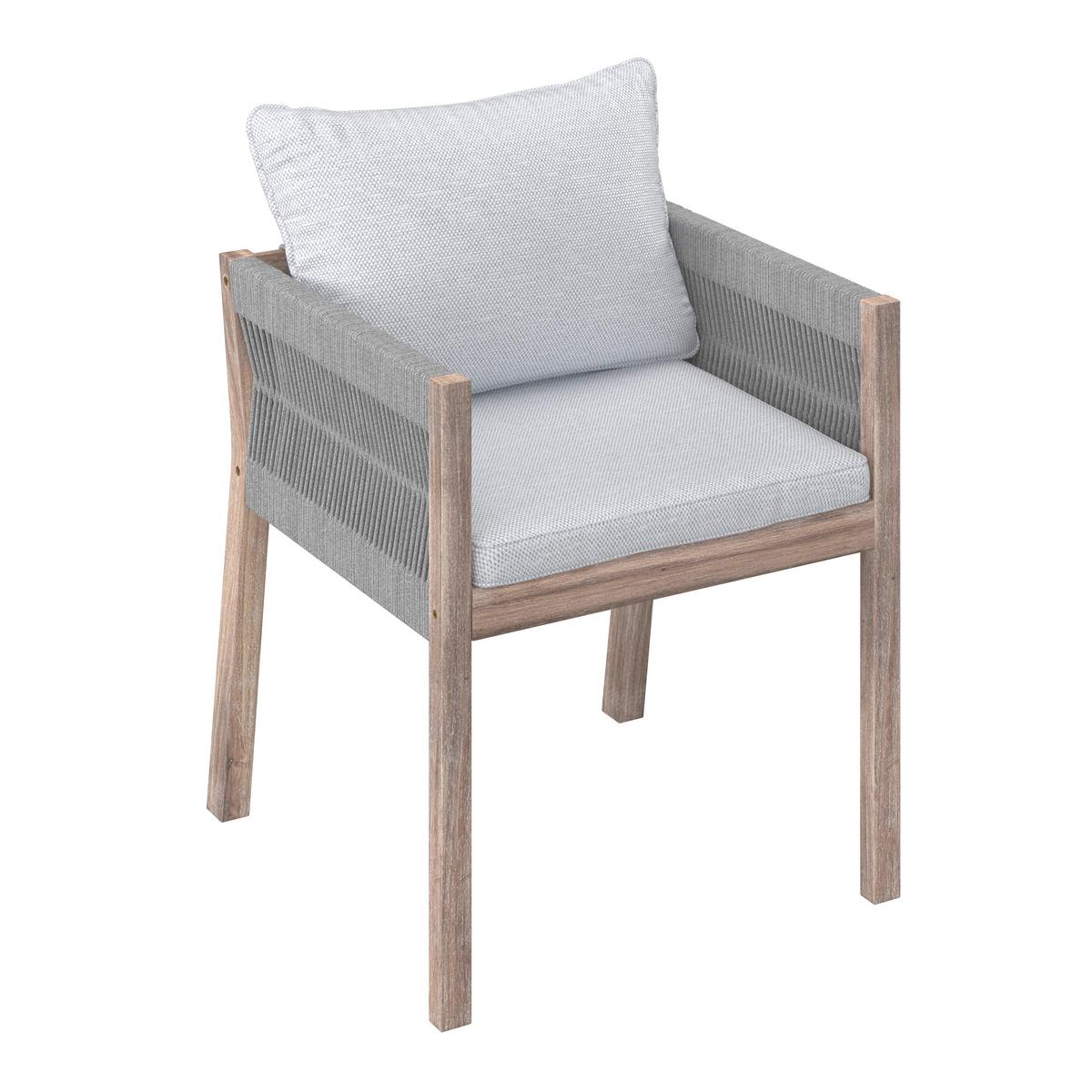 SÚPRAVA ZÁHRADNÉHO NÁBYTKU ALDINA - farba akácie/sivá, Modern, drevo/textil - Bessagi Garden