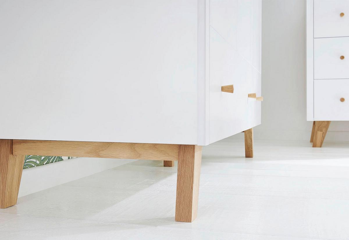 Babyzimmer Kinderzimmer-Set 'pan' - Eichefarben/Weiß, Design, Holzwerkstoff - Pinolino