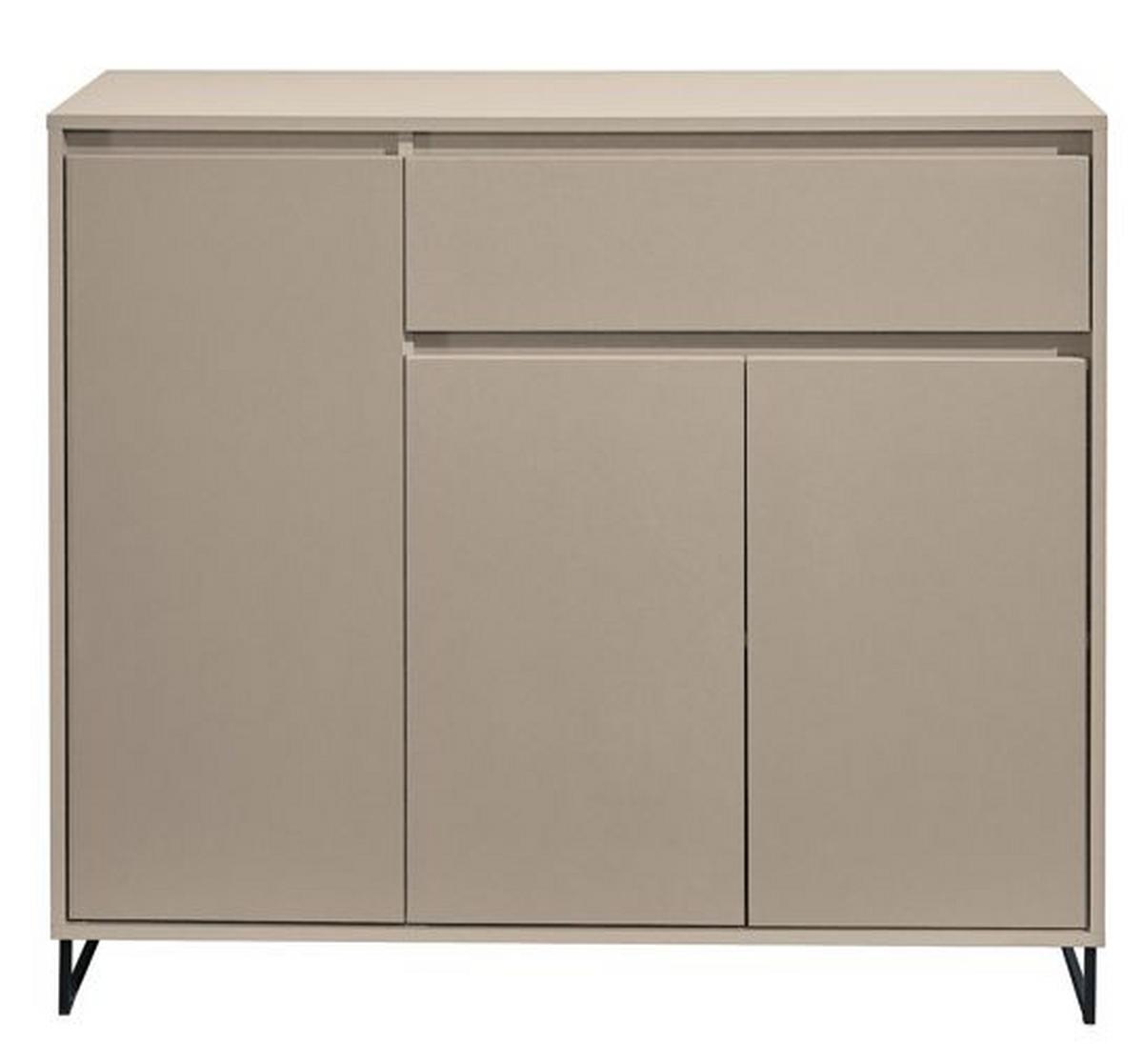 Komoda Cologne, barva kašmírová, š: 118cm - černá/kašmírová, Design, kov/kompozitní dřevo (118/103/38cm)