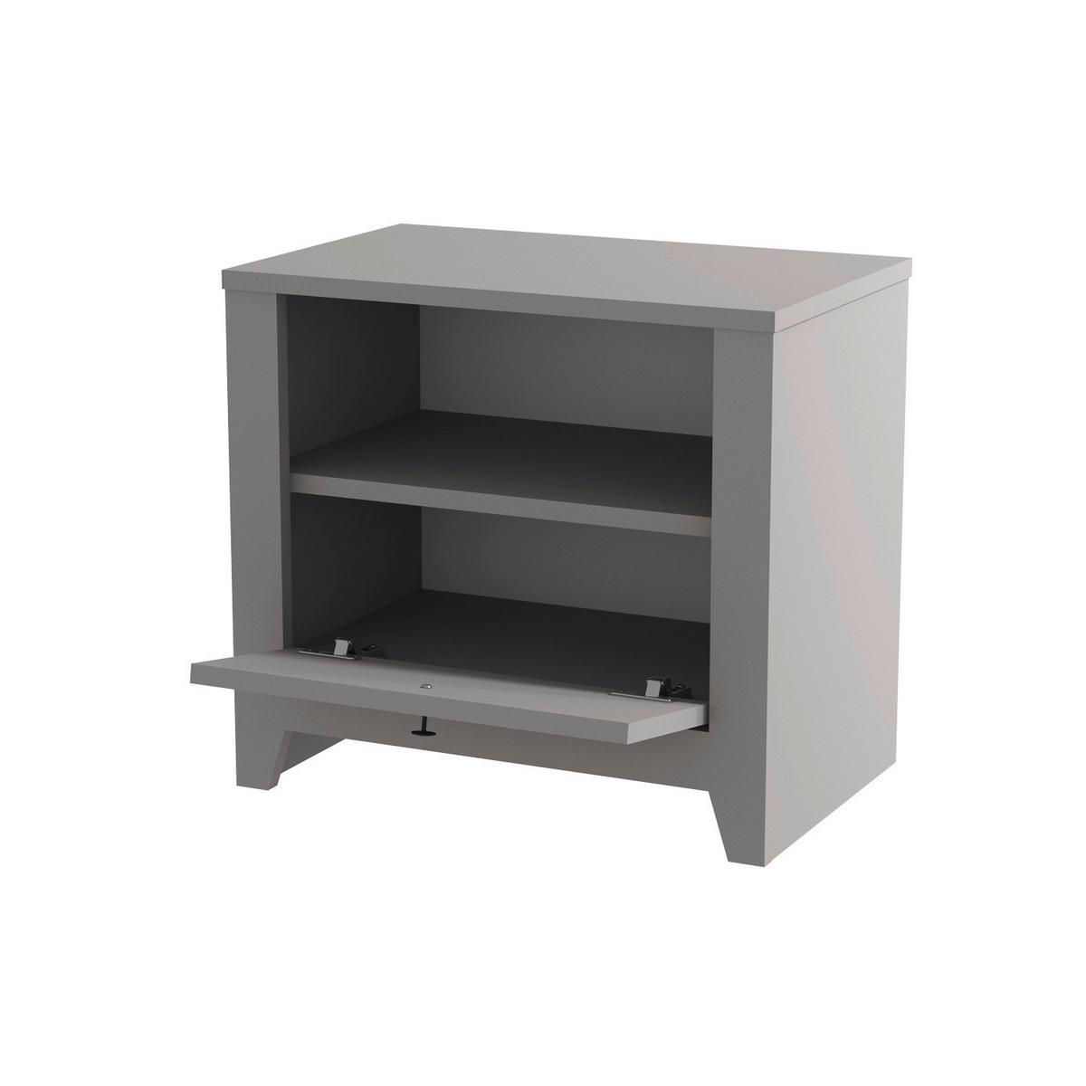 NACHTTISCH Bled Grau B: 55cm - Weiß/Grau, Design, Holzwerkstoff (55/35/50cm) - Livetastic