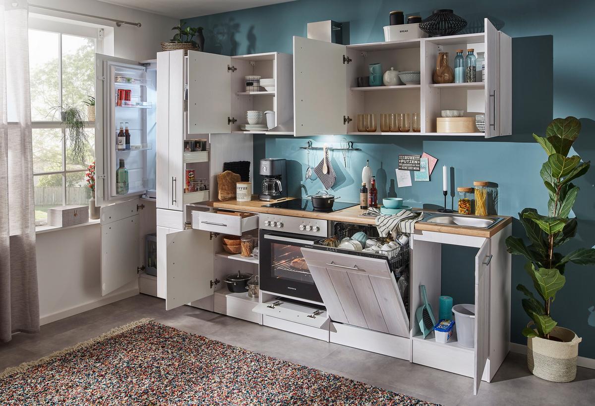 Küchenleerblock Anton Landhaus - Wildeiche/Lärchefarben, Basics, Holzwerkstoff (310cm) - Respekta